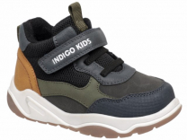 55-0300B Чёрный / синий 25-2,26-2,27-2,28-2,29-2 Indigo kids Ботинки Повсед Оксфорд Иск.мат, Байка/Флис, ТЭП В/О Муж