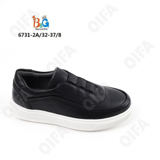 RC51_6731-2 Чёр 32-1,33-1,34-2,35-2,36-1,37-1 Boys and Girls П/ботинки Школа Слипоны Иск.мат, Иск.кожа, ЭВА (EVA-Этиленвинилацетат) В/О Муж