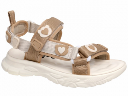 222-250C Беж 31-2,32-2,33-2,34-2,35-2,36-2 Indigo kids Туфли Повсед Сандалии Иск.мат, Текстиль, ПУ Лето жен