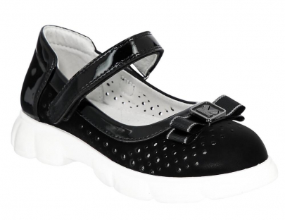 NZA_6056-10_black 29-1,30-1,31-1,32-1,33-1 Kedberry Туфли Школа Mary Jane Иск.мат, Кожподклад, ПУ Лето жен