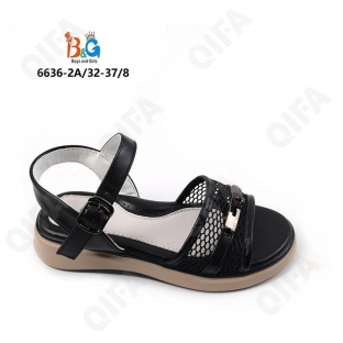 RC51_6636-2A Чёр 32-1,33-1,34-2,35-2,36-1,37-1 Boys and Girls Туфли Повсед Сандалии Иск.мат, Иск.кожа, ПУ (PU-Полиуретан) Лето жен
