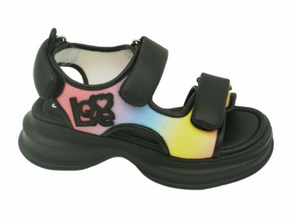 23-541C Черный / мультиколор 33-2,34-2,35-2,36-2,37-2 Indigo kids Туфли Повсед Сандалии Иск.мат, Иск.кожа, ЭВА Лето жен