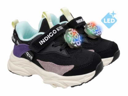 92-001C Чёрный / розовый 25-2,26-2,27-2,28-2,29-2,30-2 Indigo kids П/ботинки Актив.отдых Кроссовки Иск.мат, Текстиль, ЭВА / ТЭП В/О жен