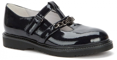 928304/02-03 Т.син 33-1,34-1,35-2,36-2,37-1,38-1 Betsy Туфли Школа T-STRAP Иск.мат, Кожподклад, ТП.резина Лето жен