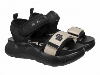 233-500A Чёрный / песочный 35-2,36-2,37-2,38-2,39-2 Indigo kids Туфли Повсед Сандалии Текстиль, Текстиль, ПУ Лето жен