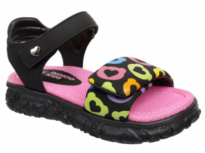 222-066B Чёрный / фуксия 27-2,28-2,29-2,30-2,31-2 Indigo kids Туфли Повсед Сандалии Иск.мат, Иск.кожа, ЭВА Лето жен