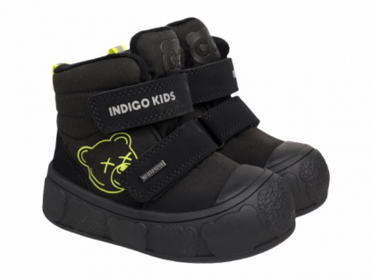 70-1050H Чёрный / салатовый 26-2,27-2,28-2,29-2,30-2 Indigo kids Ботинки Повсед Оксфорд Иск.мат, Мемб/нат.шерсть, ТЭП В/О Муж