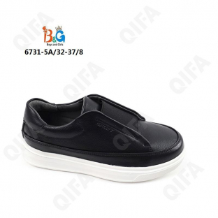 RC51_6731-5 Чёр 32-1,33-1,34-2,35-2,36-1,37-1 Boys and Girls П/ботинки Школа Слипоны Иск.мат, Иск.кожа, ЭВА (EVA-Этиленвинилацетат) В/О Муж