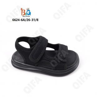 RC51_6624-6A Чёр 26-1,27-1,28-2,29-2,30-1,31-1 Boys and Girls Туфли Актив.отдых Сандалии Текстиль, Текстиль, ЭВА (EVA-Этиленвинилацетат) Лето Муж