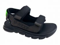 22-600C Чёр 32-2,33-2,34-2,35-2,36-2,37-2 Indigo kids Туфли Актив.отдых Сандалии Иск.мат, Иск.кожа, ПУ Лето Муж