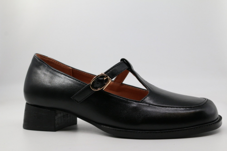 241077п-1 Чёр 35-1,36-1,37-1,38-1,39-1 Kapika Туфли Школа T-STRAP Иск.мат, Кожподклад, Резина Лето жен