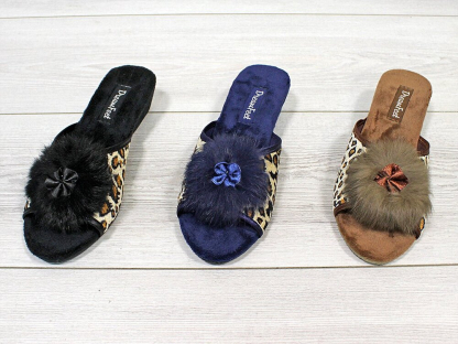 DFR-23-178-2 3 цвета в коробе/BLACK/BROWN/NAVY 36-3,37-3,38-6,39-6,40-3,41-3 Dream Feet Туфли Дом Тапочки Текстиль, Текстиль, ТПР Лето жен