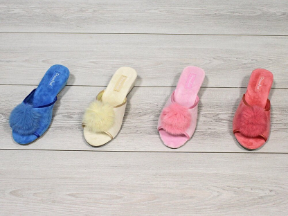 DFR-23-178-7 4 цвета в коробе/PINK/BEIGE/CARROT/BLUE 36-4,37-4,38-8,39-8,40-4,41-4 Dream Feet Туфли Дом Тапочки Текстиль, Текстиль, ТПР Лето жен