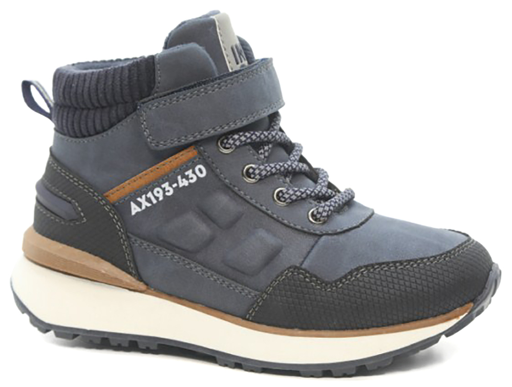 55-0120B Син 33-1,34-2,35-3,36-3,37-3 Indigo kids Ботинки Повсед Оксфорд Иск.мат, Байка/Флис, ТЭП В/О Муж