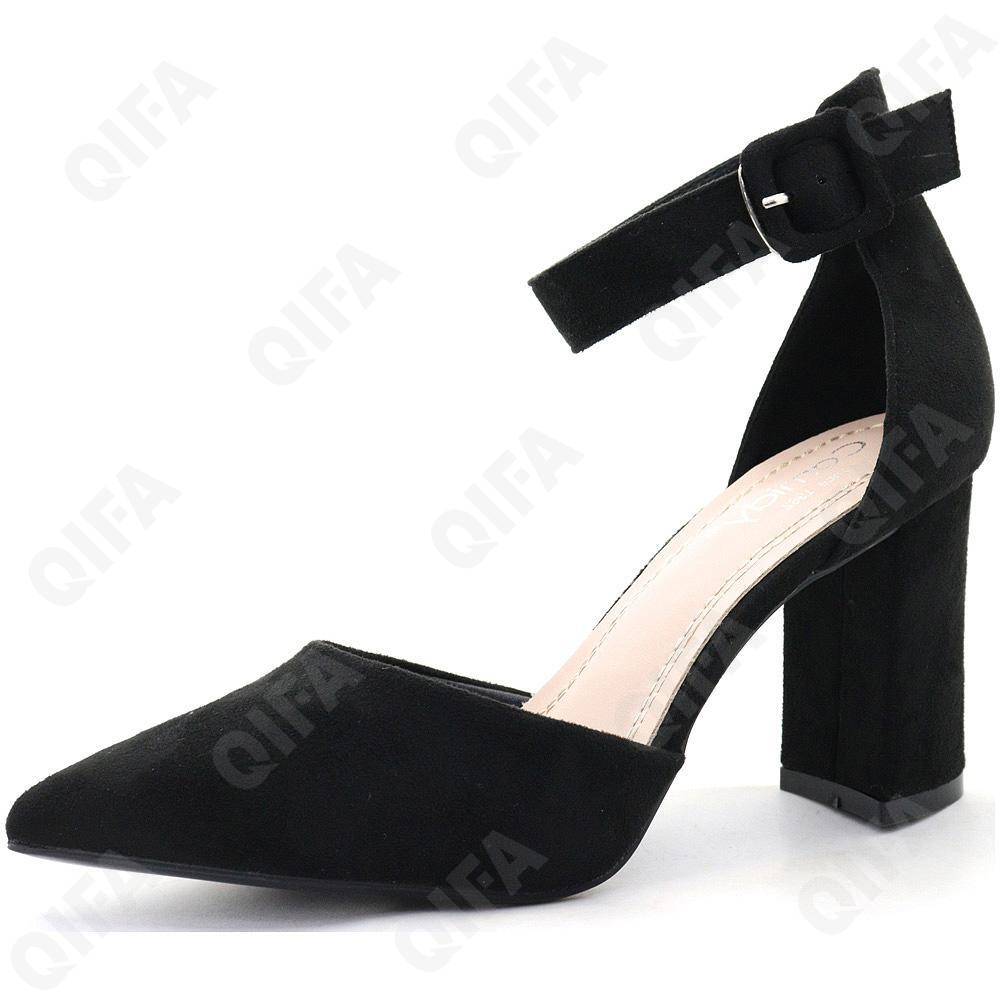 RC01_173-2 Чёр 35-1,36-1,37-1,38-1,39-1,40-1 CAMIDY Туфли Повсед Ankle Strap Иск.мат, Иск.кожа, ТП.резина Лето жен