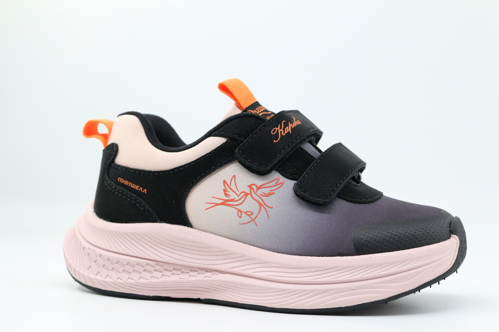 721235с-2 черный-розовый 26-1,27-1,28-1,29-1,30-1 Kapika П/ботинки Актив.отдых Кроссовки Softshell, Текстиль, ЭВА/ТЭП В/О жен