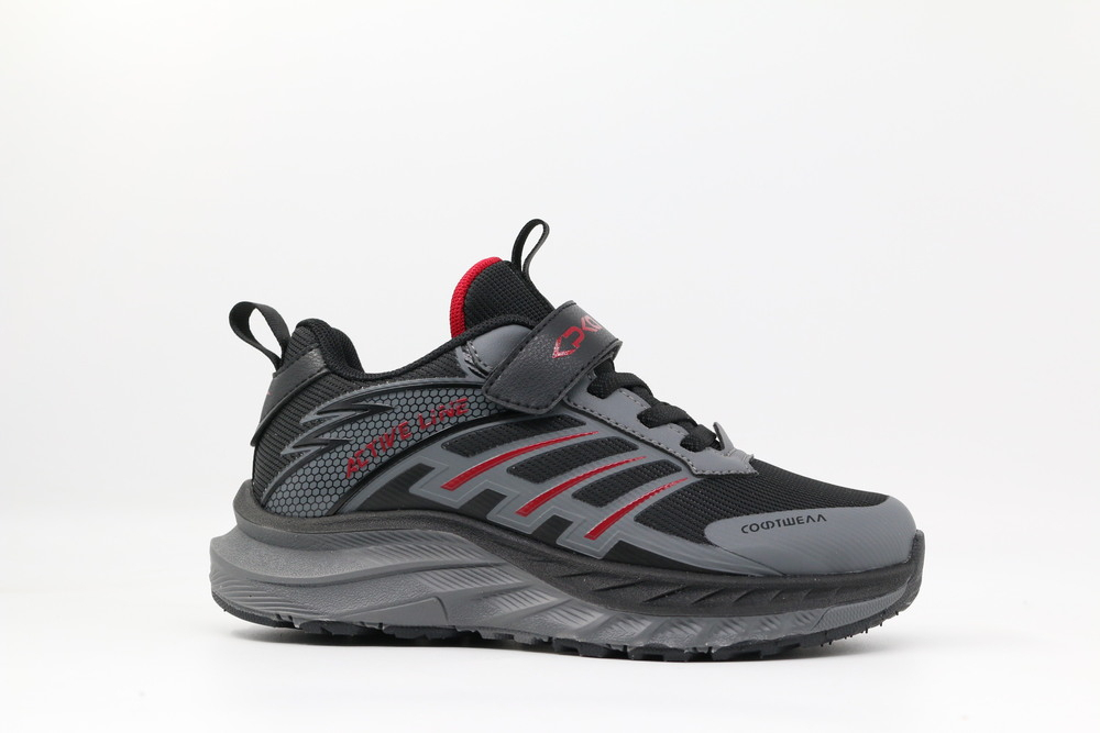 721200с-1 черный-красный 28-1,29-1,30-1,31-1,32-1 Kapika П/ботинки Актив.отдых Кроссовки Softshell, Текстиль В/О Муж