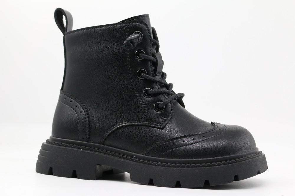 53700ук-1 Чёр 31-1,32-1,33-1,34-1,35-1 Kapika Ботинки Повсед Дерби Иск.мат, Байка/Флис В/О жен