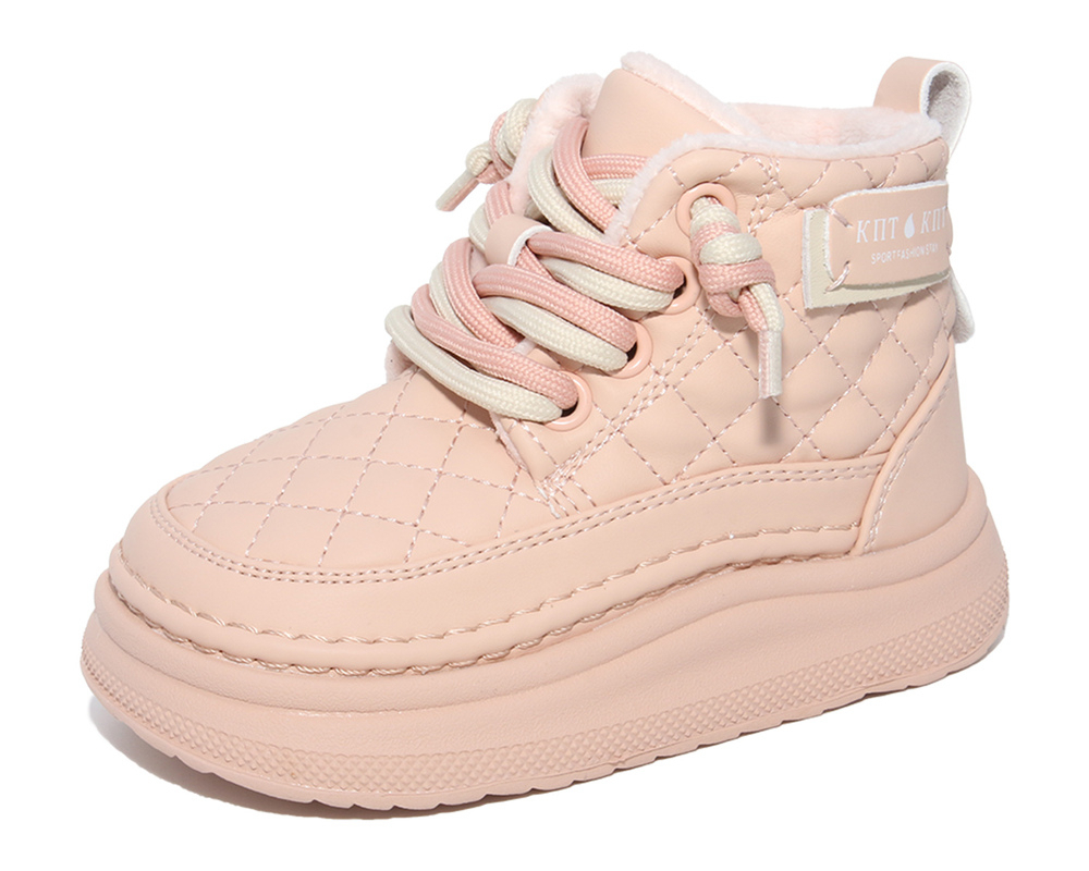 F22168 Роз 22-2,23-2,24-2,25-2 Капитошка Ботинки Повсед Дерби Иск.мат, Нат.шерсть, Резина Зима жен