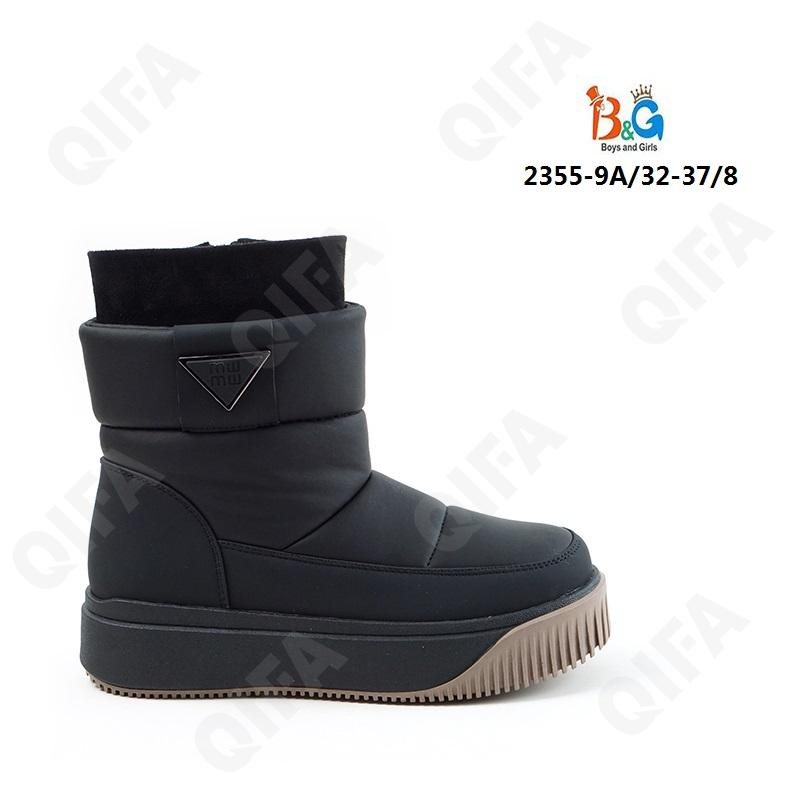 RC51_2355-9A Чёр 32-1,33-1,34-2,35-2,36-1,37-1 Boys and Girls П/сапоги Повсед Дутики Иск.мат, Нат.шерсть, ТПР (TPR-Термопластичная резина) Зима жен