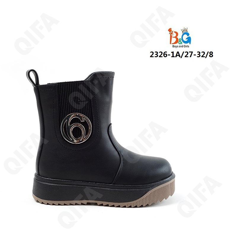 RC51_W2326-1A Чёр 27-1,28-1,29-2,30-2,31-1,32-1 Boys and Girls П/сапоги Повсед Веллингтон Иск.мат, Иск.шерсть, ТПР (TPR-Термопластичная резина) Зима ж