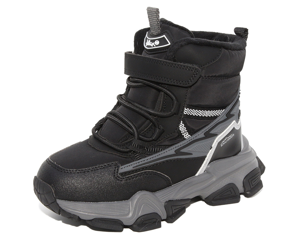 G22573 Чёр 33-1,34-1,35-1,36-1,37-1,38-1 Капитошка Ботинки Актив.отдых Оксфорд Иск.мат, Нат.шерсть, ЭВА Зима Муж