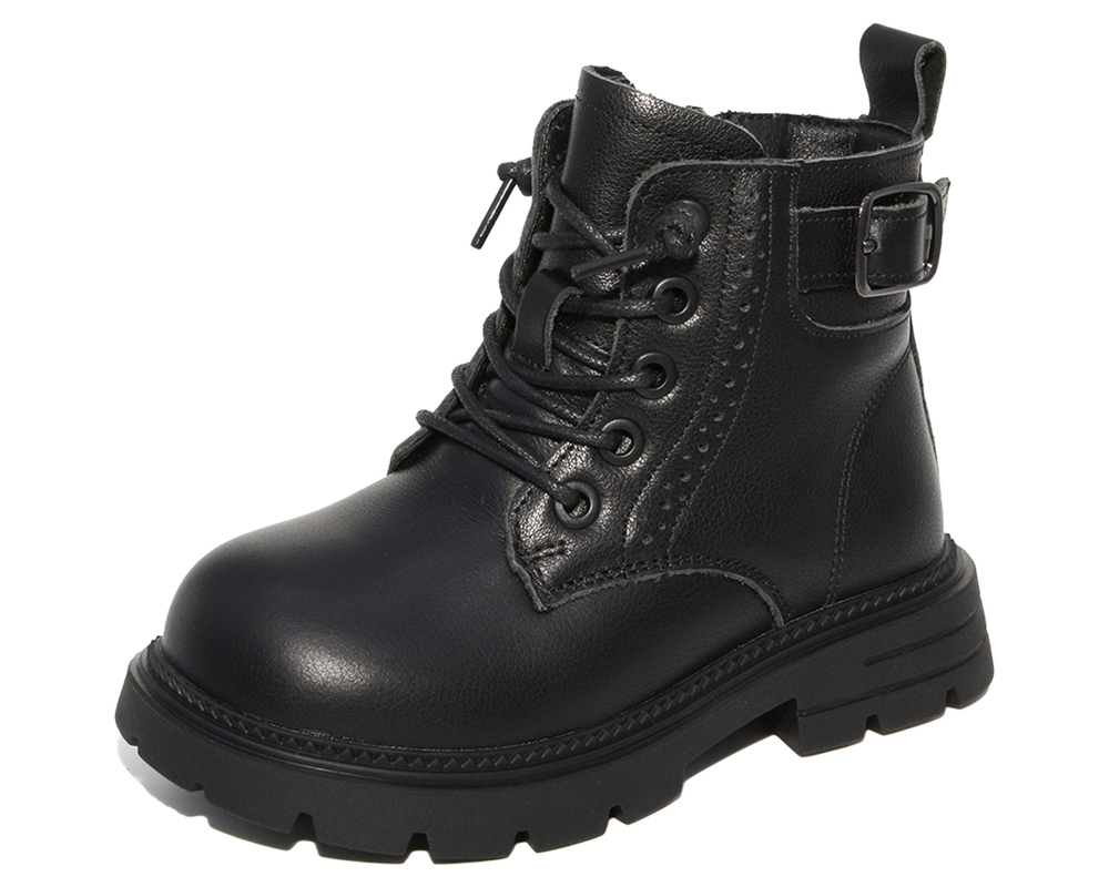 G22601 Чёр 33-1,34-1,35-1,36-1,37-1,38-1 Капитошка Ботинки Повсед Дерби Нат.кожа, Нат.мех, Резина Зима жен