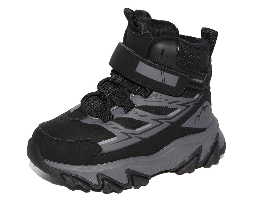 G22607 Чёрный, Серый 32-1,33-1,34-1,35-1,36-1,37-1 Капитошка Ботинки Актив.отдых Оксфорд Иск.мат, Нат.шерсть, ЭВА Зима Муж