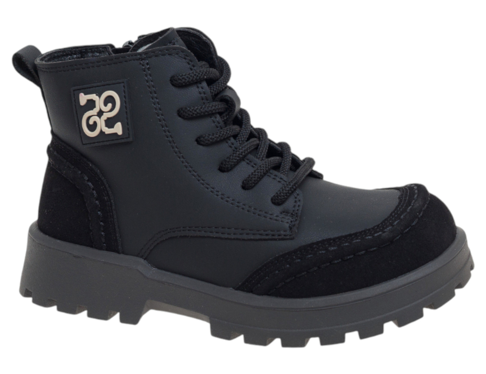 R501196215BK Чёр 32-1,33-1,34-1,35-1,36-1,37-1 Сказка Ботинки Повсед Дерби Иск.мат, Байка/Флис В/О жен