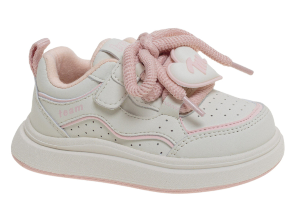 R266512148W/P Белый/Розовый 22-2,23-2,24-2,25-2,26-2 Сказка П/ботинки Актив.отдых Кроссовки Иск.мат, Текстиль В/О жен