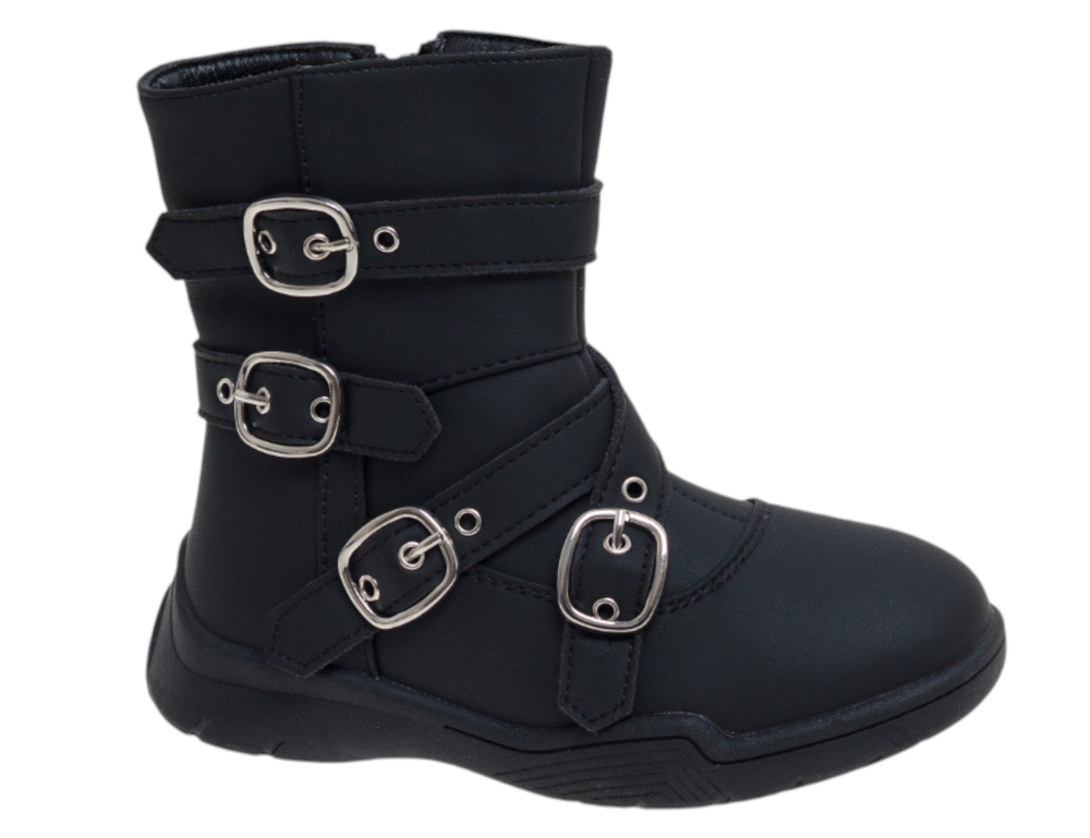 R588695757BK Чёр 27-1,28-1,29-1,30-1,31-1,32-1 Сказка П/сапоги Повсед Веллингтон Иск.мат, Байка/Флис В/О жен