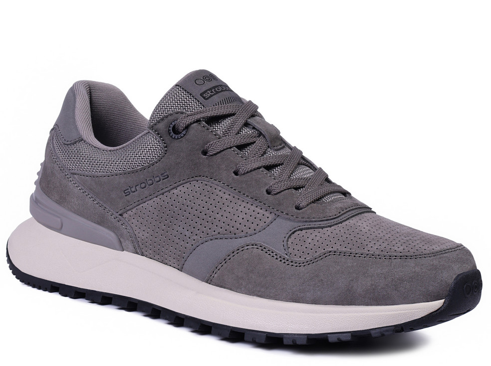 B3847-10 Сер 40-2,41-2,42-2,43-2 Strobbs П/ботинки Актив.отдых Кроссовки Нат.кожа, Текстиль, ЭВА,Резина,ТПУ вставка В/О Муж