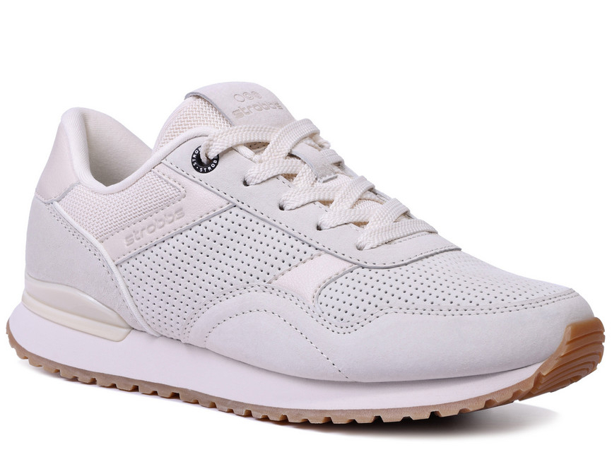 F7717-16 Беж 36-1,37-1,38-2,39-2,40-2 Strobbs П/ботинки Актив.отдых Кроссовки Нат.кожа, Текстиль, ЭВА,Резина,ТПУ вставка В/О жен