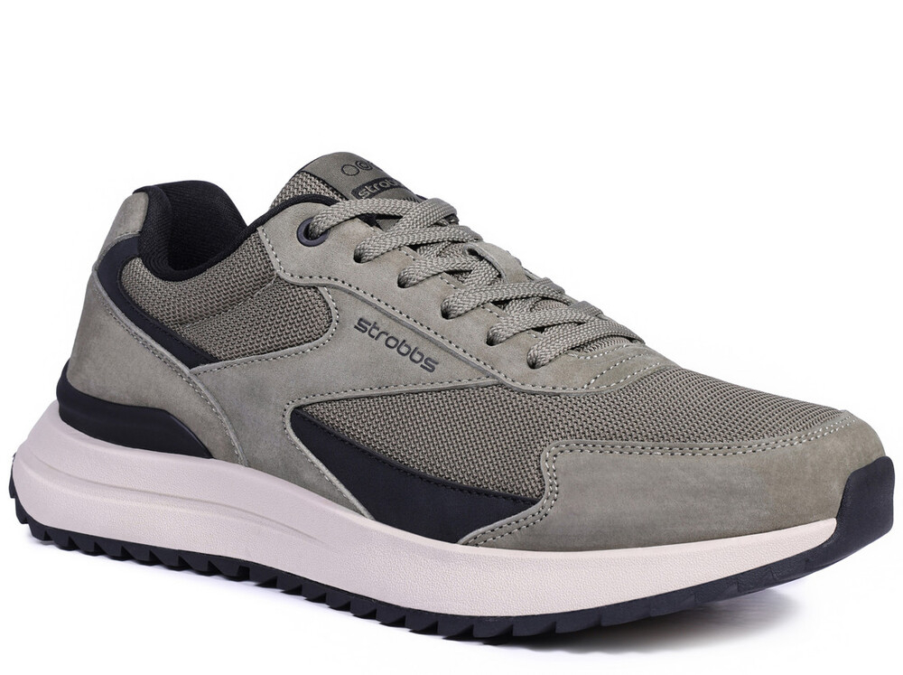 C3846-19 хаки 41-1,42-2,43-2,44-2,45-1 Strobbs П/ботинки Актив.отдых Кроссовки Нат.кожа, Текстиль, ЭВА,Резина,ТПУ вставка В/О Муж