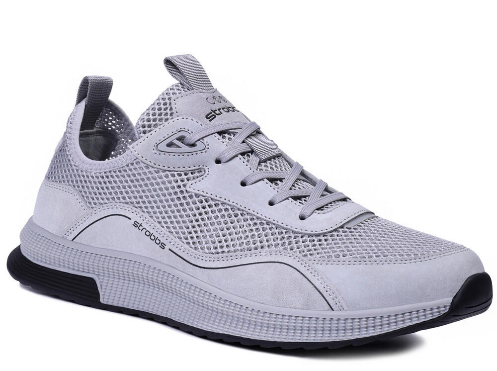 C3859-4 Сер 41-1,42-2,43-2,44-2,45-1 Strobbs П/ботинки Актив.отдых Кроссовки Нат.кожа, Без подклада, Резина Лето Муж