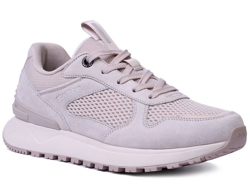 F7705-9 Пудровый 36-1,37-1,38-2,39-2,40-1,41-1 Strobbs П/ботинки Актив.отдых Кроссовки Нат.кожа, Текстиль, ЭВА,Резина,ТПУ вставка В/О жен