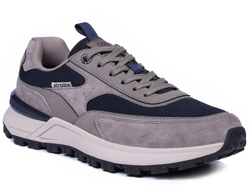 C3872-2 Син 41-1,42-2,43-2,44-2,45-1 Strobbs П/ботинки Актив.отдых Кроссовки Нат.кожа, Текстиль, ЭВА,Резина,ТПУ вставка В/О Муж