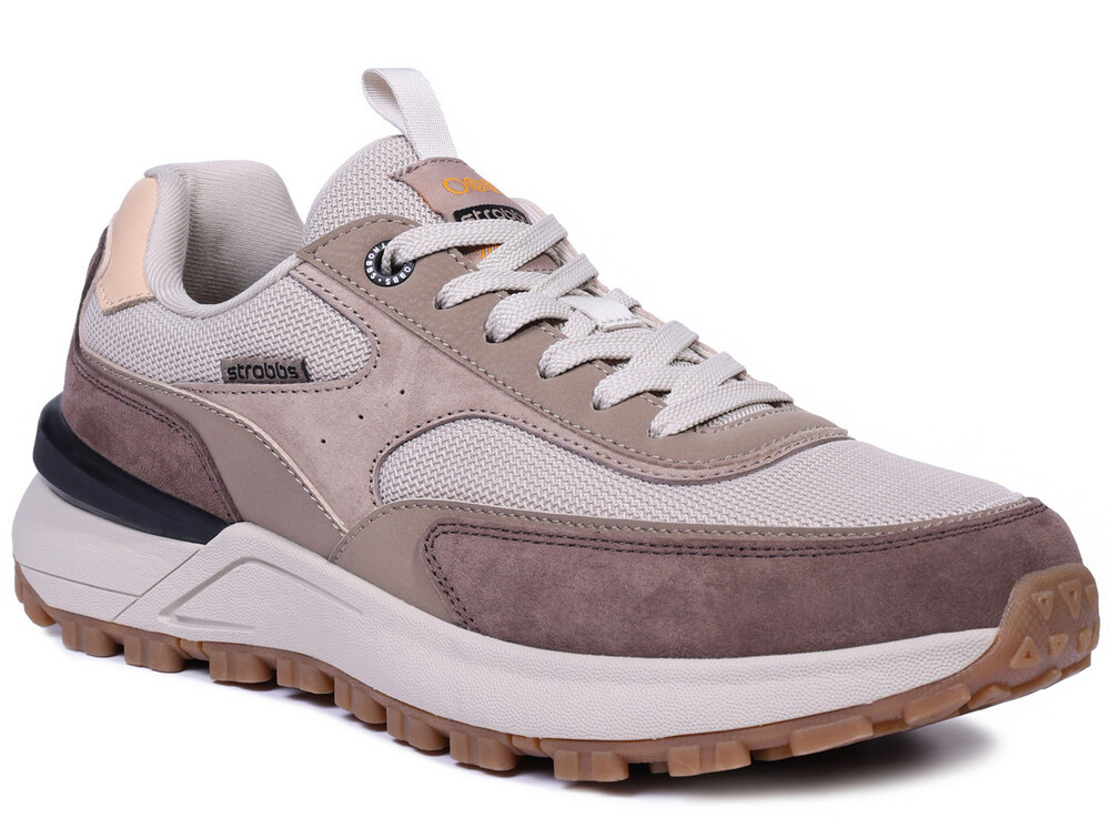 C3872-16 Беж 41-1,42-2,43-2,44-2,45-1 Strobbs П/ботинки Актив.отдых Кроссовки Нат.кожа, Текстиль, ЭВА,Резина,ТПУ вставка В/О Муж