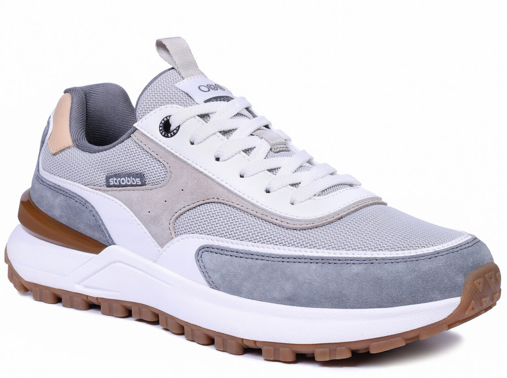 B3872-6 Сер 40-2,41-2,42-2,43-2 Strobbs П/ботинки Актив.отдых Кроссовки Нат.кожа, Текстиль, ЭВА,Резина,ТПУ вставка В/О Муж