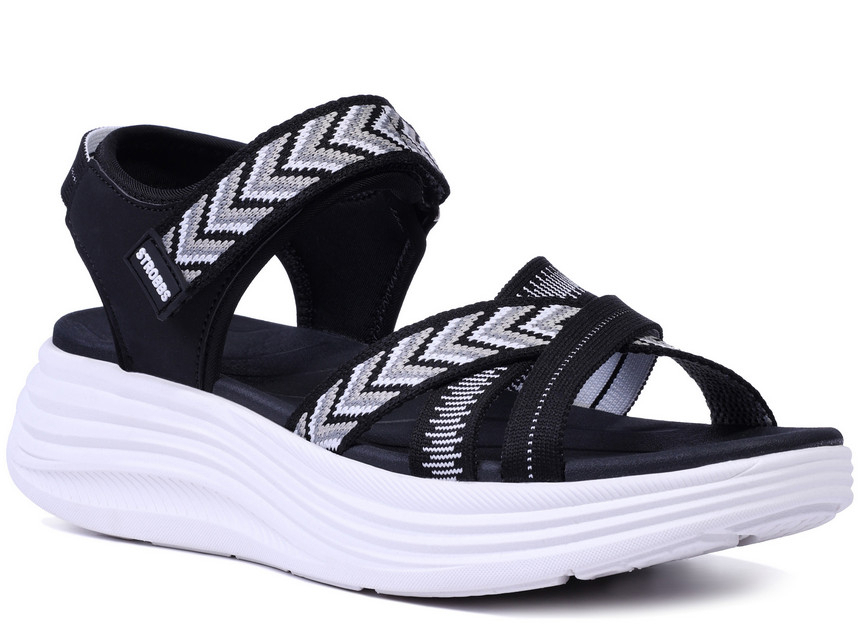 F7761-3 Чёр 36-1,37-1,38-2,39-2,40-2 Strobbs Туфли Повсед Сандалии Текстиль, Текстиль, ЭВА Лето жен