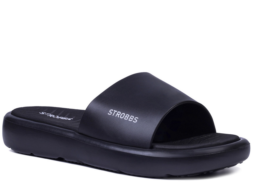 F7753-3 Чёр 36-1,37-1,38-2,39-2,40-2 Strobbs Туфли Пляж Шлепанцы/Пантолеты ПВХ, Без подклада, ЭВА Лето жен