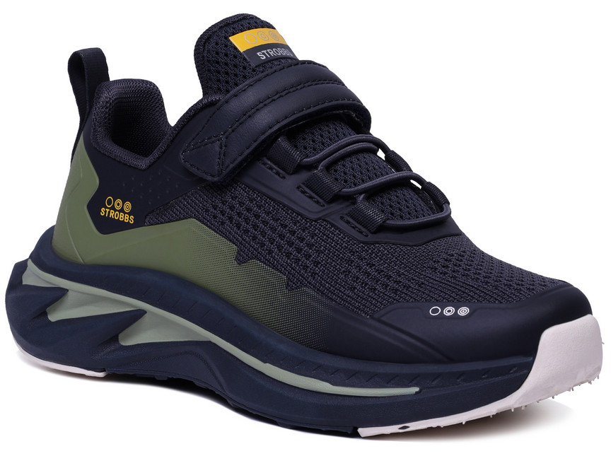 N1801-2 Син 31-1,32-1,33-2,34-2,35-2 Strobbs П/ботинки Актив.отдых Кроссовки Иск.мат, Текстиль, ЭВА,ТПР В/О Муж