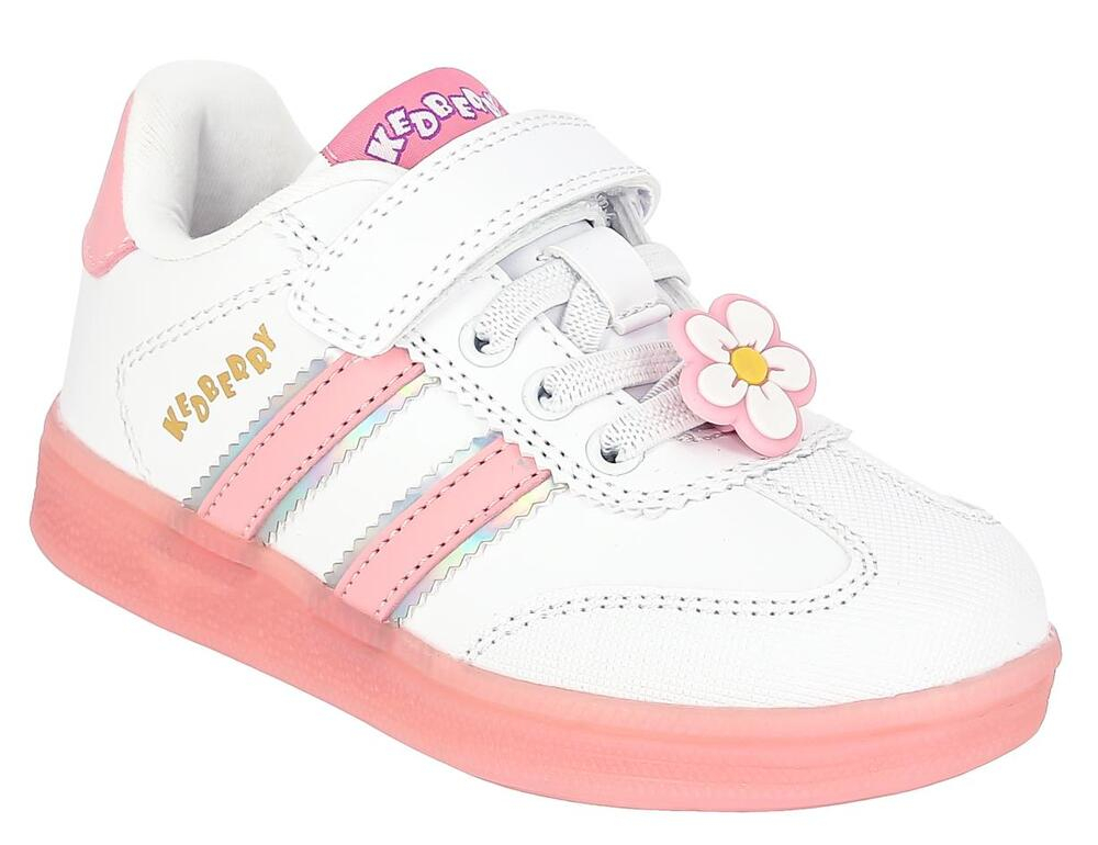 EOF_251303_white-pink 23-1,24-1,25-1,26-1,27-1,28-1,29-1,30-1 Kenka П/ботинки Актив.отдых Кроссовки Иск.мат, Текстиль, ТЭП В/О жен