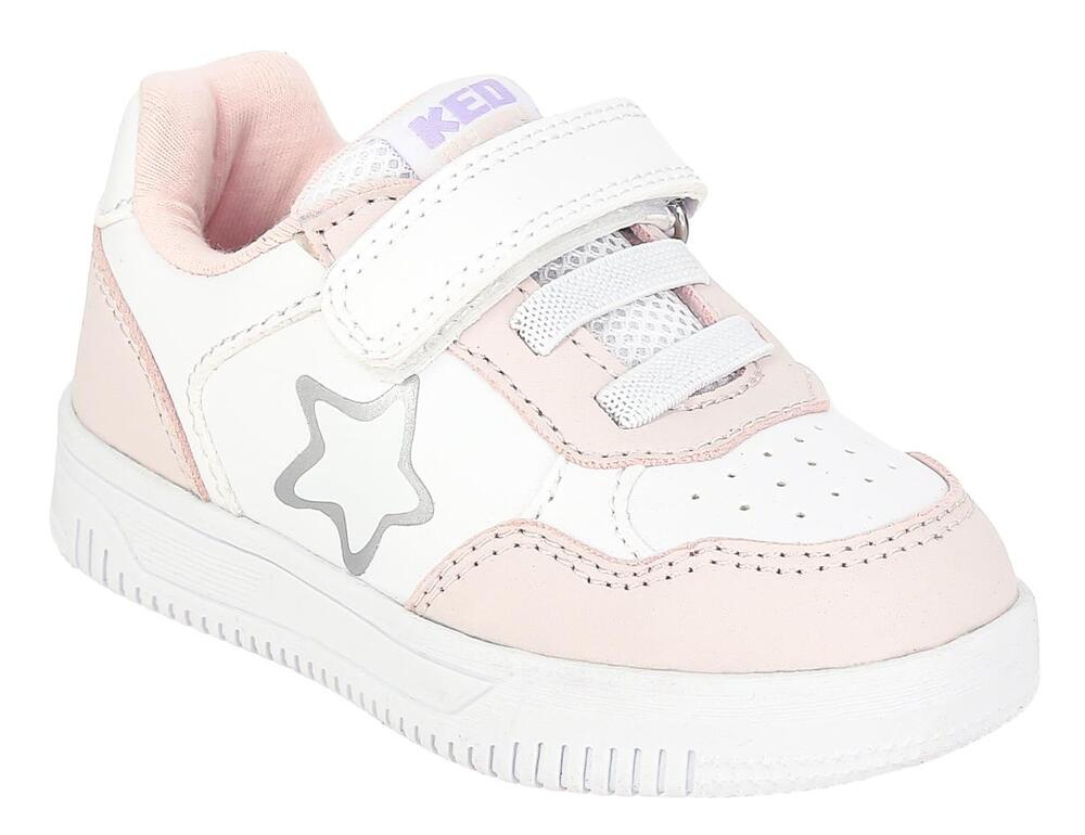 EQZ_2582_white-pink 23-1,24-2,25-2,26-2,27-1 Kedberry П/ботинки Актив.отдых Кроссовки Иск.мат, Текстиль, ТЭП В/О жен