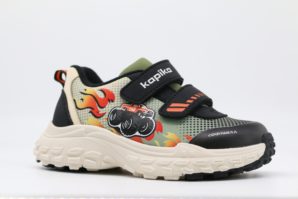 71559с-2 черный-хаки 23-1,24-1,25-1,26-1,27-1 Kapika П/ботинки Актив.отдых Кроссовки Softshell, Текстиль, ЭВА/ТЭП В/О Муж