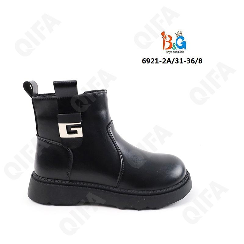 RC51_6921-2A Чёр 31-1,32-1,33-2,34-2,35-1,36-1 Boys and Girls Ботинки Повсед Челси Иск.мат, Байка/Флис, ТПР (TPR-Термопластичная резина) В/О жен