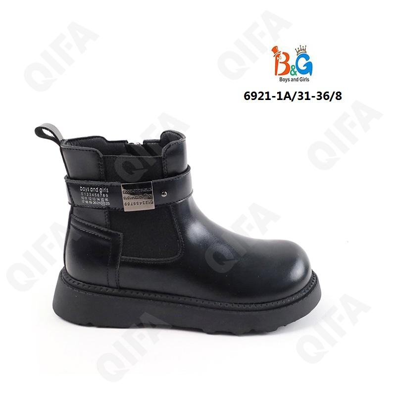 RC51_6921-1A Чёр 31-1,32-1,33-2,34-2,35-1,36-1 Boys and Girls Ботинки Повсед Челси Иск.мат, Байка/Флис, ТПР (TPR-Термопластичная резина) В/О жен