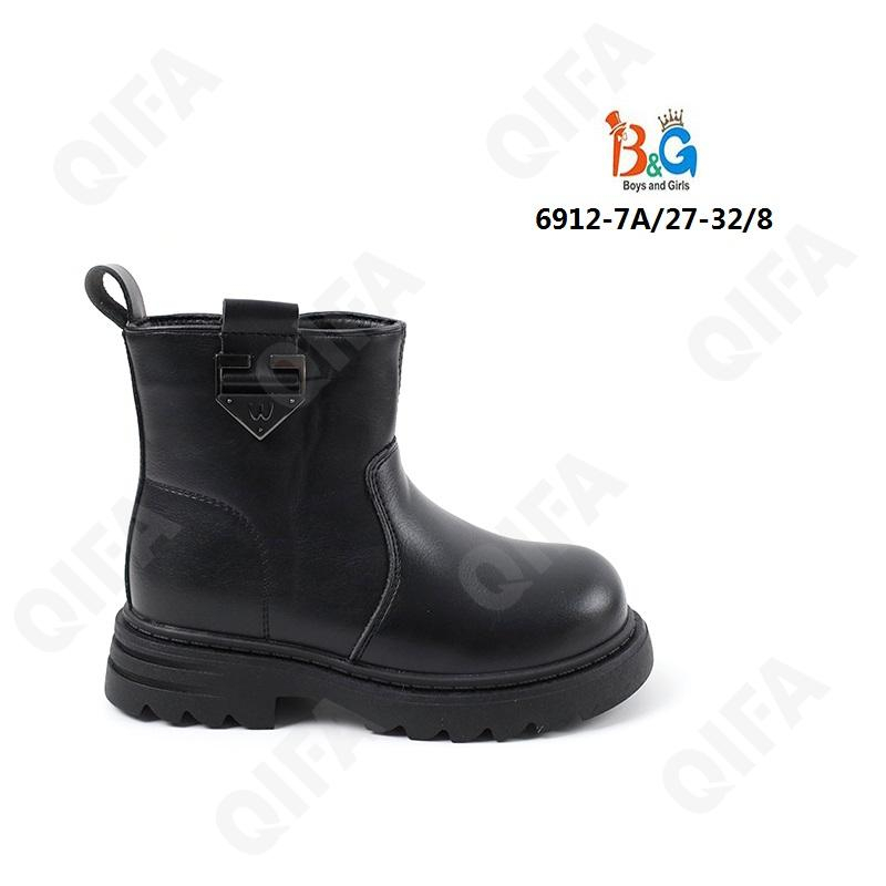RC51_6912-7A Чёр 27-1,28-1,29-2,30-2,31-1,32-1 Boys and Girls Ботинки Повсед Веллингтон Иск.мат, Байка/Флис, ТПР (TPR-Термопластичная резина) В/О жен