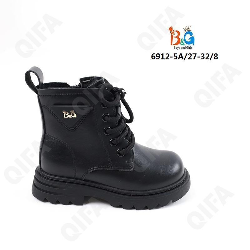RC51_6912-5A Чёр 27-1,28-1,29-2,30-2,31-1,32-1 Boys and Girls Ботинки Повсед Дерби Иск.мат, Байка/Флис, ТПР (TPR-Термопластичная резина) В/О жен