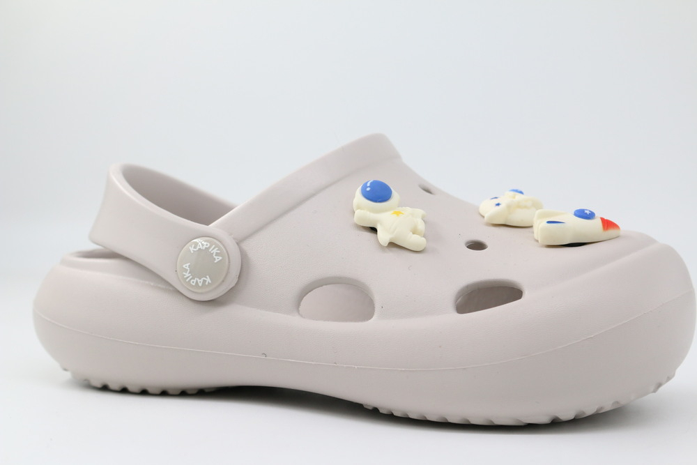 82266-5 светло-серый 26-2,27-2,29-2,30-2,32-2 Kapika Туфли Пляж Кроксы ЭВА, Без подклада, ЭВА Лето жен